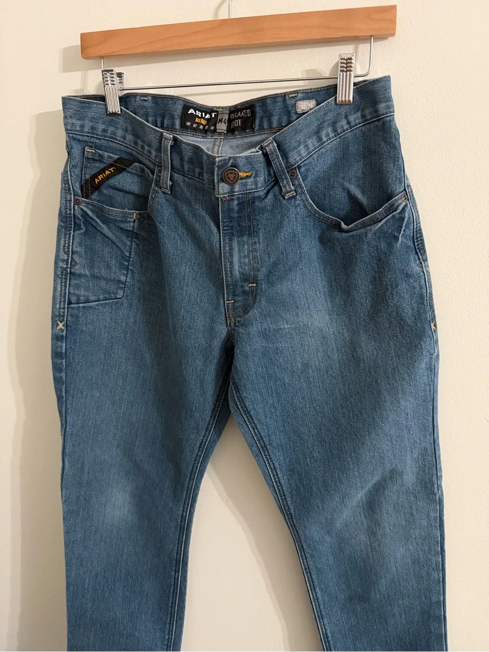 Ariat Rebar M4 Jeans Men’s 32x30 Blue Relaxed Boot Denim Western Stretch